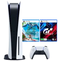 Sony PlayStation 5 + Horizon Forbidden West + Gran Turismo 7 +  825 ГБ / Белый