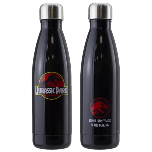 Sticlă pentru apă Fan Paladone Jurassic Park Metal Water Bottle Black photo 1