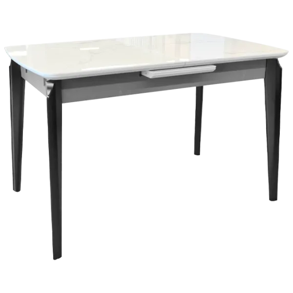 Masă de bucătărie extensibilă DecoPrim ELVERUM Ceramică/ White photo 1