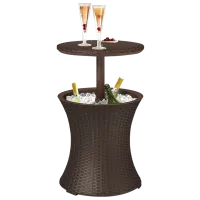 Садовый стол Keter Cool Bar Rattan (230902) Круглый/ Коричневый