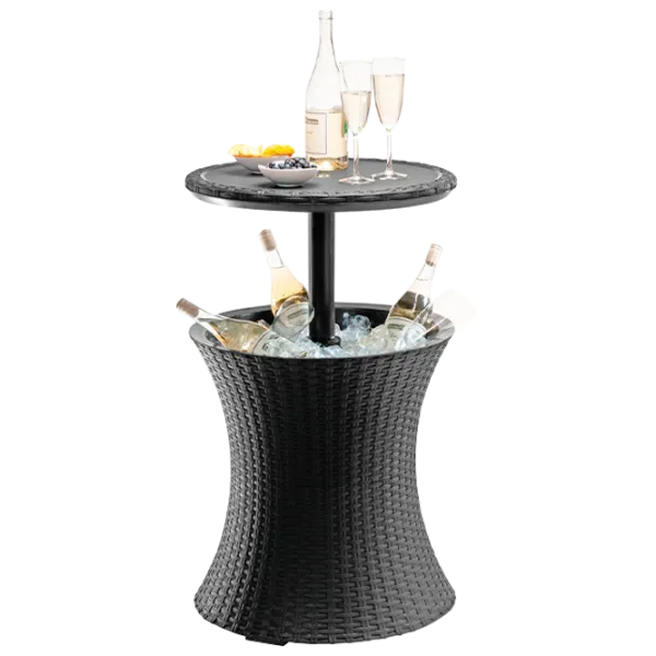 Masă de grădină Keter Cool Bar Rattan (230903) Rotund/ Anthracite photo 1