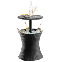 Masă de grădină Keter Cool Bar Rattan (230903) Rotund/ Anthracite