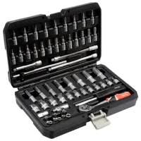 Set chei tubulare cu clichet Yato YT14501 Cantitatea în set: 56 buc.