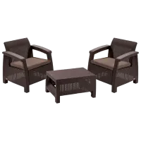 Набор мебели для террасы Keter Corfu Weekend Пластик/ Пластик/ Пластик/ Коричневый