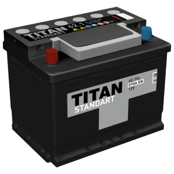 Авто аккумулятор Titan STANDART 62.1 A/ h L+ 570A 570A photo 1 Авто аккумулятор Titan STANDART 62.1 A/ h L+ 570A 570A photo 1