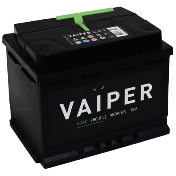 Acumulator auto VAIPER 60.0 A/ h R+ 480A 480A photo 1 Acumulator auto VAIPER 60.0 A/ h R+ 480A 480A photo 1