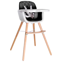 Scaun de masă Kikka Boo Woody (31004010130) Crescător/ 6 luni / Black 