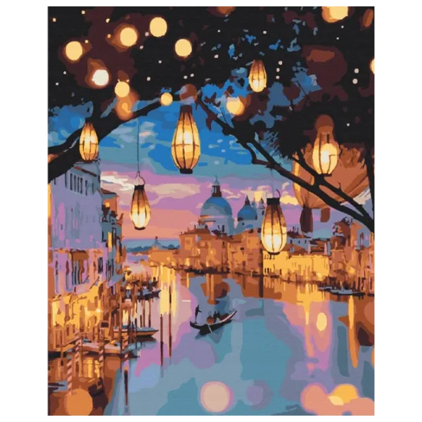 Pictură pe numere BrushMe Veneția de noapte BS24915 50 x 40 cm/ Verticală photo 1 Pictură pe numere BrushMe Veneția de noapte BS24915 50 x 40 cm/ Verticală photo 1