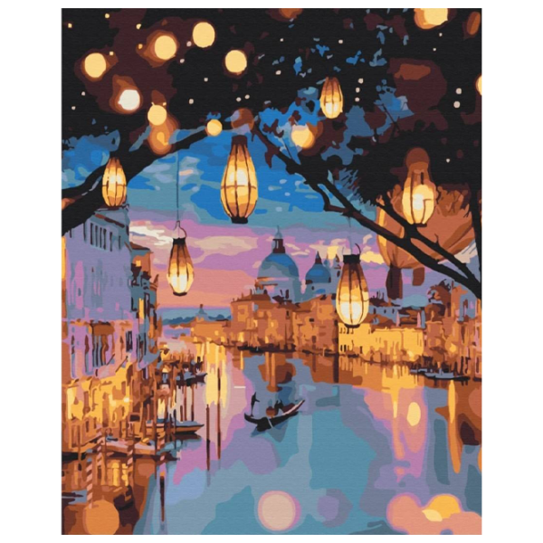 Pictură pe numere BrushMe Veneția de noapte BS24915 50 x 40 cm/ Verticală photo 1 Pictură pe numere BrushMe Veneția de noapte BS24915 50 x 40 cm/ Verticală photo 1