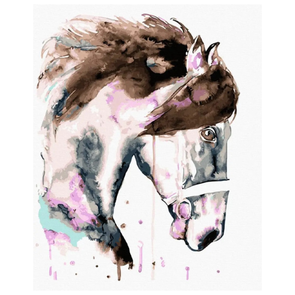 Pictură pe numere BrushMe Cal într-o pată de acuarelă GX4500 50 x 40 cm photo 1 Pictură pe numere BrushMe Cal într-o pată de acuarelă GX4500 50 x 40 cm photo 1