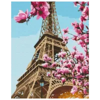 Картина по номерам BrushMe Сакура в Париже BS52836 50 x 40 см/ Вертикальная