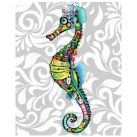 Картина по номерам BrushMe Морской конёк в орнаменте GX21238 50 x 40 см/ Вертикальная