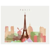 Картина по номерам BrushMe Открытка из Парижа GX23688 50 x 40 см/ Горизонтальная