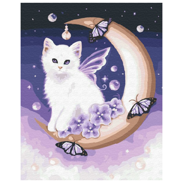 Pictură pe numere BrushMe Pisica de pe lună G140 50 x 40 cm/ Verticală photo 1