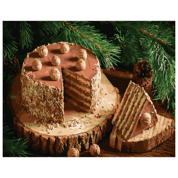 Pictură pe numere BrushMe Tort cu nuci GX32861 50 x 40 cm/ Orizontală photo 1 Pictură pe numere BrushMe Tort cu nuci GX32861 50 x 40 cm/ Orizontală photo 1