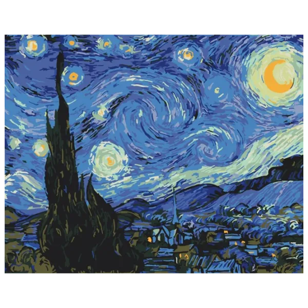 Pictură pe numere BrushMe Noaptea stelelor BS4756 50 x 40 cm/ Orizontală photo 1 Pictură pe numere BrushMe Noaptea stelelor BS4756 50 x 40 cm/ Orizontală photo 1