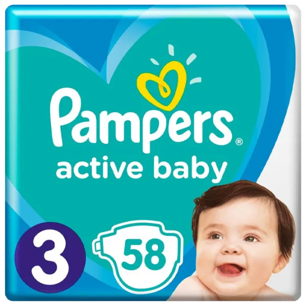 Подгузники для детей Pampers Active Baby Midi 3 6 - 10 кг/ 58 шт. photo 1