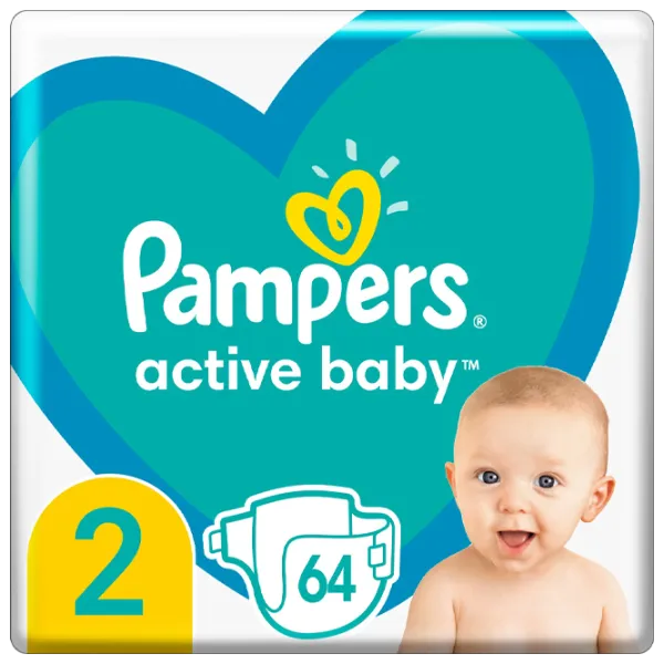 Подгузники для детей Pampers Active Baby Midi 2 4 - 8 кг/ 64 штук photo 1