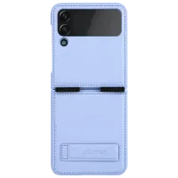 Чехол для смартфона Samsung Galaxy Z Flip 4 5G Nillkin/ Чехол книжка/ Кожа/ Черный Пурпурный