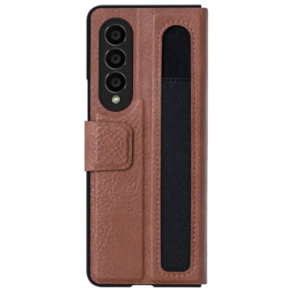 Чехол для смартфона Samsung Galaxy Z Fold 4 5G Nillkin/ Flip Cover/ Кожа/ Черный Коричневый photo 1