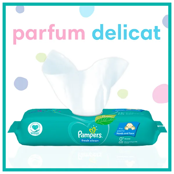 Șervețele umede Pampers Fresh Clean 1 x 80 pentru bebeluși photo 3
