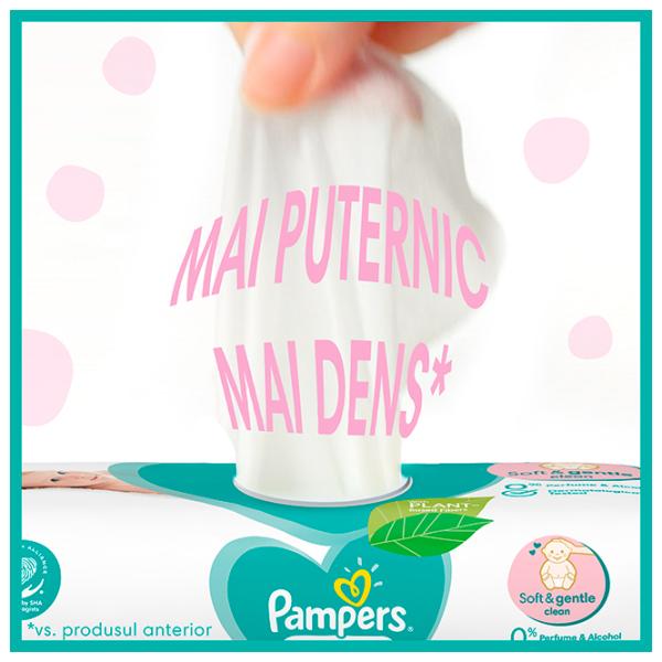 Șervețele umede Pampers Sensitive 1 x 52 pentru bebeluși photo 8