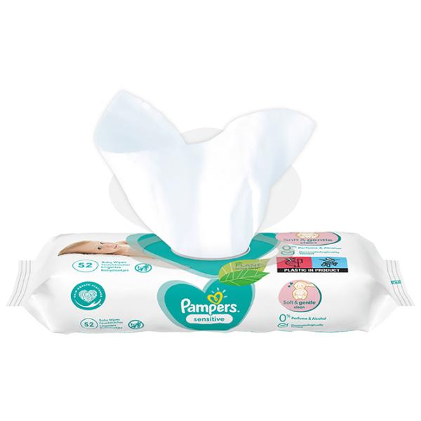 Șervețele umede Pampers Sensitive 1 x 52 pentru bebeluși photo 11