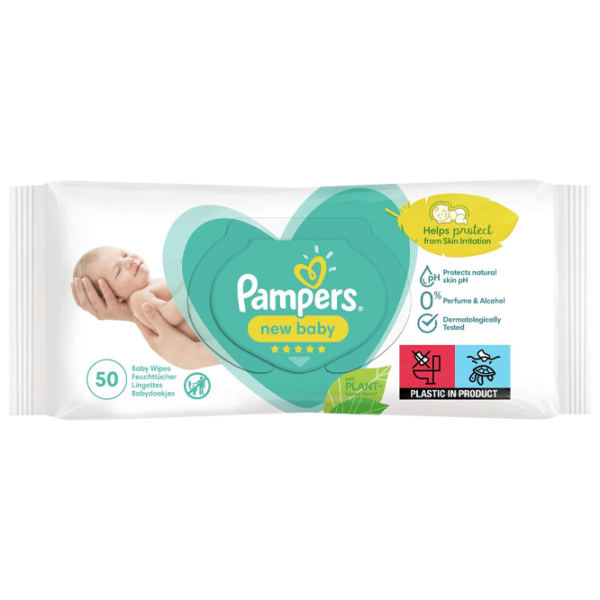 Влажные салфетки Pampers New Baby 1 x 50 для младенцев photo 1