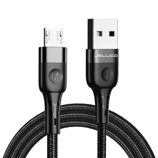 Кабель для телефона A4 Jellico USB Type-A + microUSB 1.2 м/ Черный photo 1