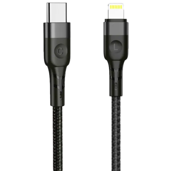 Кабель для телефона A4 Jellico USB Type-C + Lightning 1.2 м/ Черный photo 1