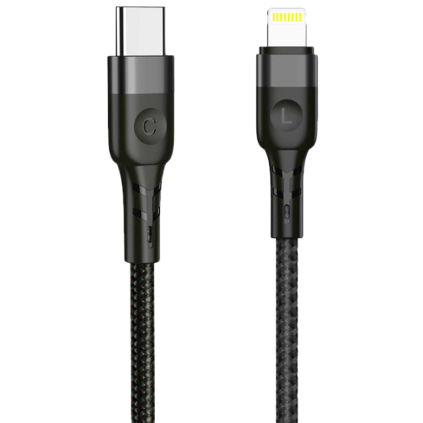 Кабель для телефона A4 Jellico USB Type-C + Lightning 1.2 м/ Черный photo 1