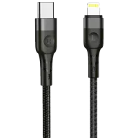 Cablu pentru telefon A4 Jellico USB Type-C + Lightning 1.2 m/ Black