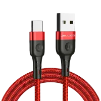 Кабель для телефона A4 Jellico USB Type-A + USB Type-C 1.2 м/ Красный