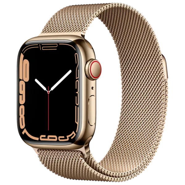 Умные часы Apple Watch Series 7 MKJ03/ Золотой/ Нержавеющая сталь/ Gold Milanese Loop photo 1