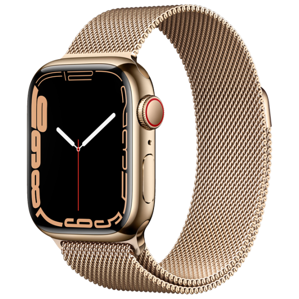 Умные часы Apple Watch Series 7 MKJ03/ Золотой/ Нержавеющая сталь/ Gold Milanese Loop photo 1