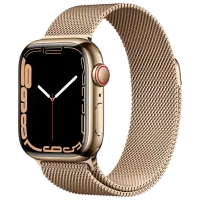 Ceas inteligent Apple Watch Series 7 MKJ03/ Gold/ Oțel inoxidabil/ Gold Milanese Loop