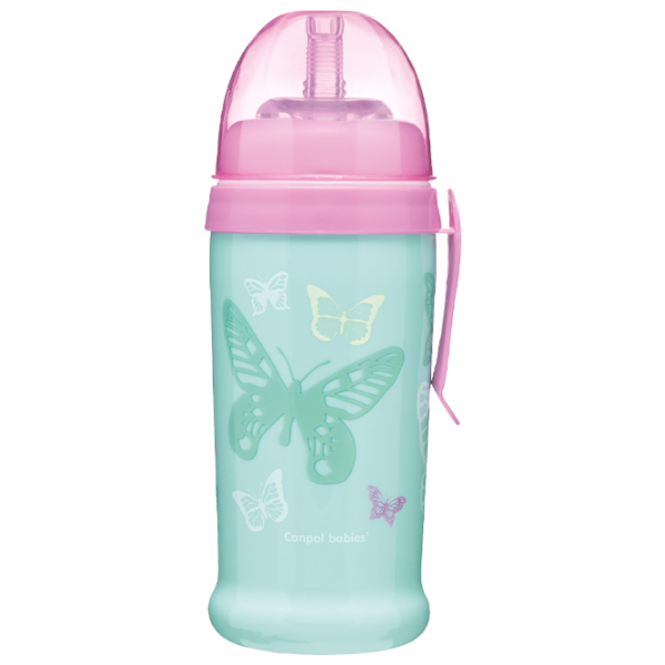 Sticluță cu pai Canpol 56/ 515 350 ml 12 luni/ Silicon, plastic/ Blue photo 1 Sticluță cu pai Canpol 56/ 515 350 ml 12 luni/ Silicon, plastic/ Blue photo 1