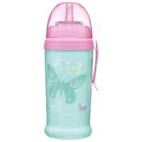 Sticluță cu pai Canpol 56/ 515 350 ml 12 luni/ Silicon, plastic/ Blue