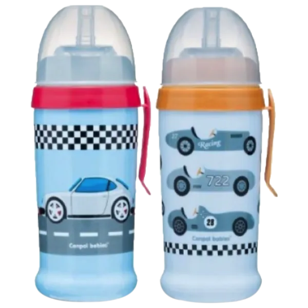 Sticluță cu pai Canpol 56/ 516 350 ml 12 luni/ Silicon, plastic/ Blue photo 1 Sticluță cu pai Canpol 56/ 516 350 ml 12 luni/ Silicon, plastic/ Blue photo 1