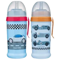 Sticluță cu pai Canpol 56/ 516 350 ml 12 luni/ Silicon, plastic/ Blue