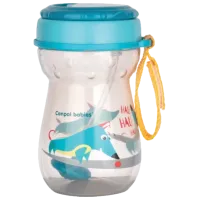 Sticluță cu pai Canpol 56/ 518 350 ml 9 luni/ Silicon, plastic/ Transparent