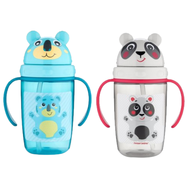 Sticluță cu pai Canpol 56/ 500 400 ml 9 luni/ Silicon, plastic/ Blue photo 1