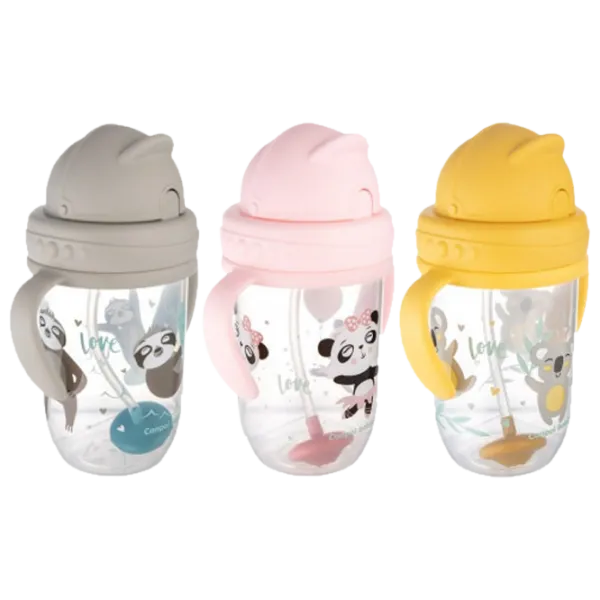 Sticluță cu pai Canpol 56/ 606 270 ml 6 luni/ Plastic/ Gray photo 1