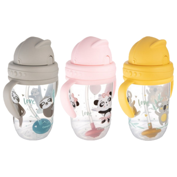 Sticluță cu pai Canpol 56/ 606 270 ml 6 luni/ Plastic/ Gray photo 1
