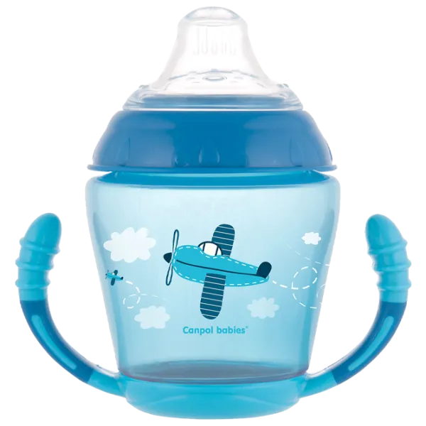 Sticluță Canpol 56/ 502 230 ml 9 luni/ Silicon, plastic/ Blue photo 1 Sticluță Canpol 56/ 502 230 ml 9 luni/ Silicon, plastic/ Blue photo 1