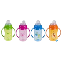 Бутылочка с соломинкой Canpol 56/ 512 320 мл 6 месяцев/ Силикон, пластик/ Синий