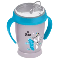 Sticluță cu pai Canpol 35/ 346 250 ml 12 luni/ Silicon, plastic/ Gray