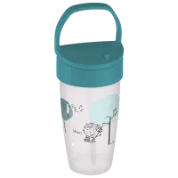 Sticluță cu pai Canpol 35/ 357 350 ml 12 luni/ Silicon, plastic/ Blue