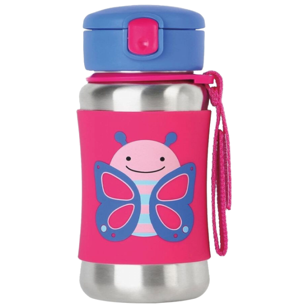Sticluță cu pai Skip Hop Zoo Fluturaș 350 ml 1 an/ Oțel inoxidabil/ Purple photo 1 Sticluță cu pai Skip Hop Zoo Fluturaș 350 ml 1 an/ Oțel inoxidabil/ Purple photo 1