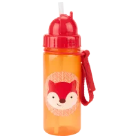 Бутылочка с соломинкой Skip Hop Zoo Лиса 384.5 мл 1 год/ Пластик/ Оранжевый